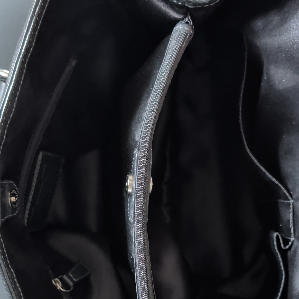 Coach "Penelope" (F19264) Black Pebbled Leather Tote with Turnlock Front Pocket - Picture 10 of 16